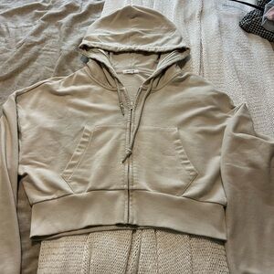Garage Women's Beige Cropped Hoodie Jacket